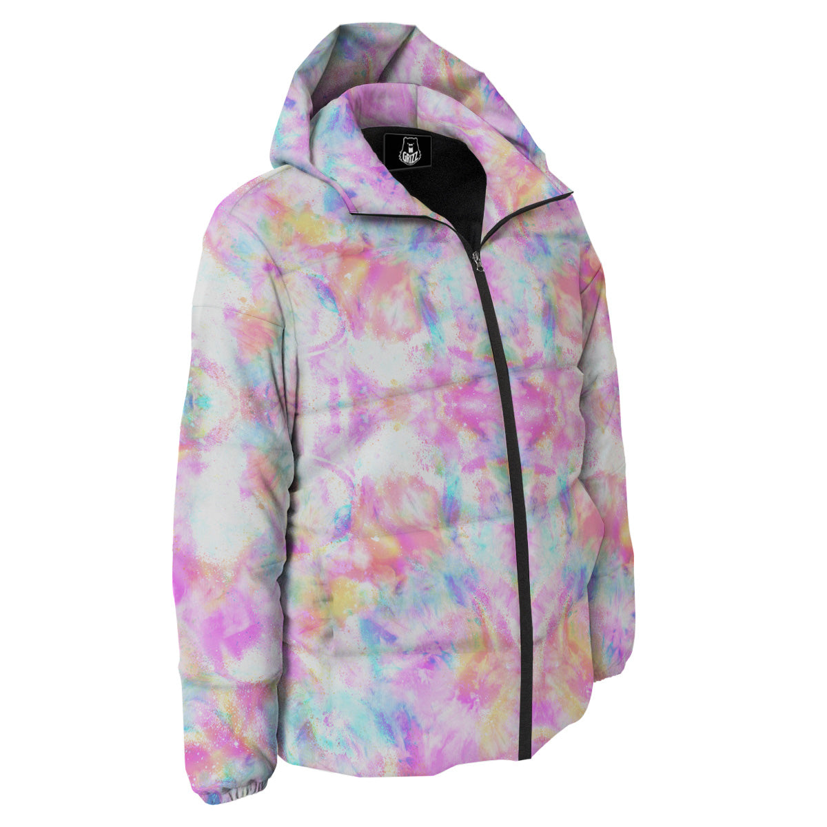 Kaleidoscope Tie Dye Pastel Print Pattern Down Jacket-grizzshop