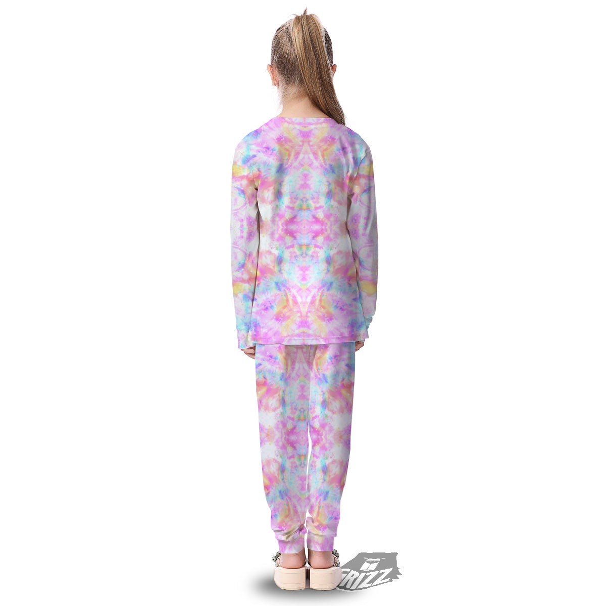 Kaleidoscope Tie Dye Pastel Print Pattern Kid's Pajamas-grizzshop