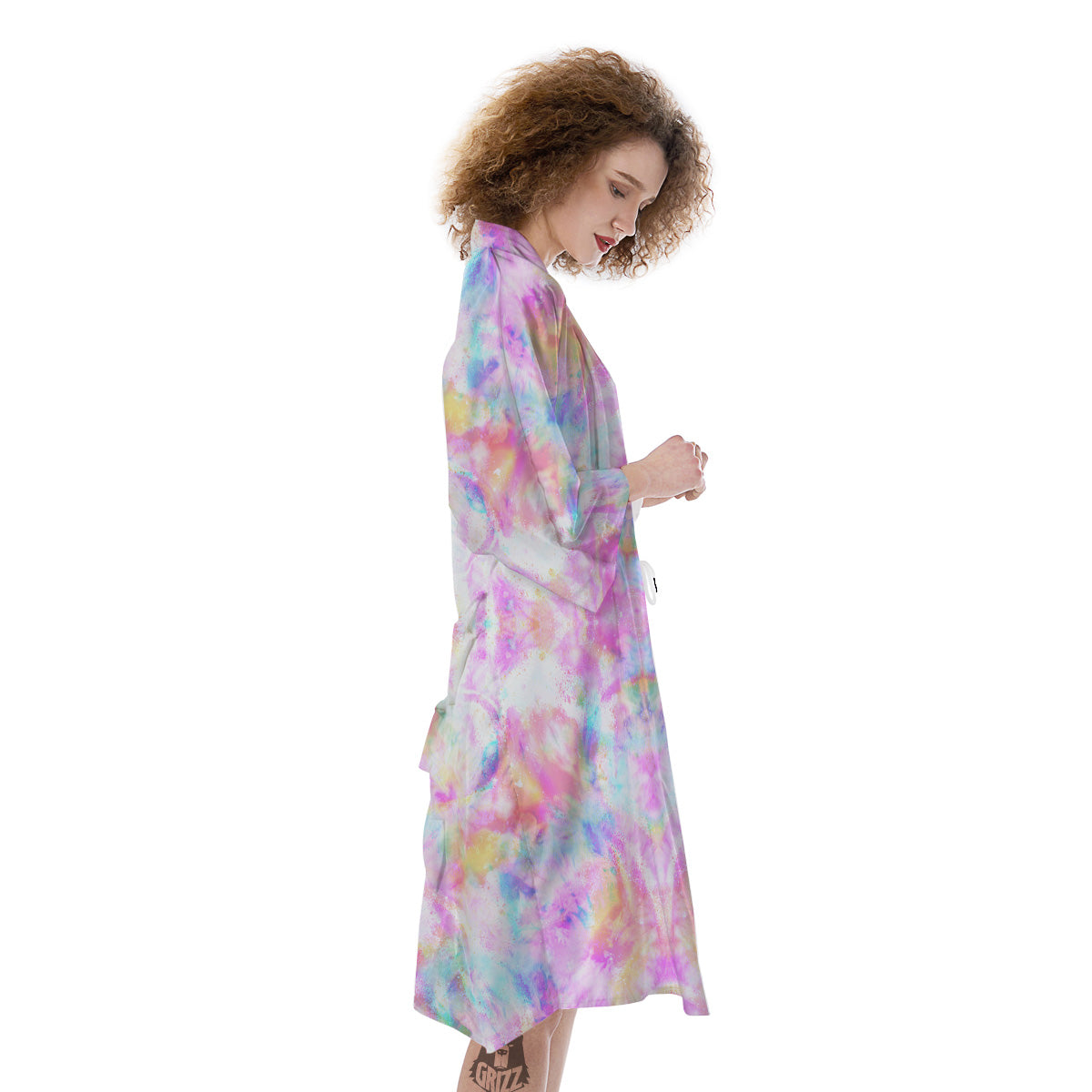 Kaleidoscope Tie Dye Pastel Print Pattern Kimono-grizzshop