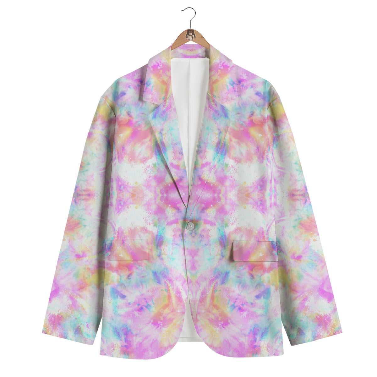 Kaleidoscope Tie Dye Pastel Print Pattern Men's Blazer-grizzshop