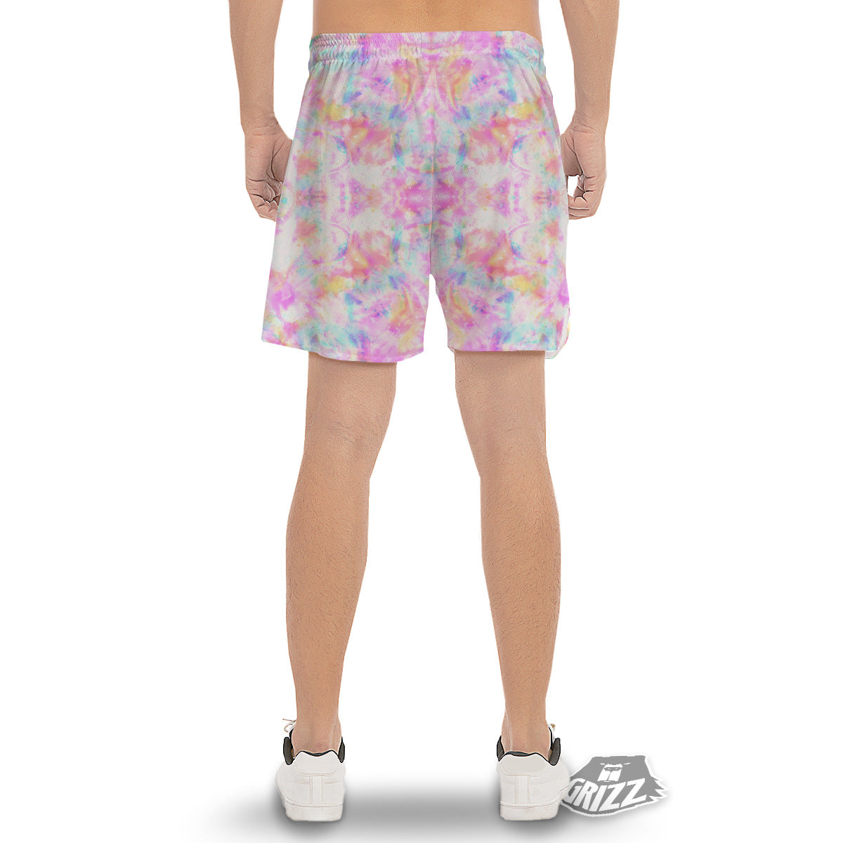 Kaleidoscope Tie Dye Pastel Print Pattern Men's Gym Shorts-grizzshop