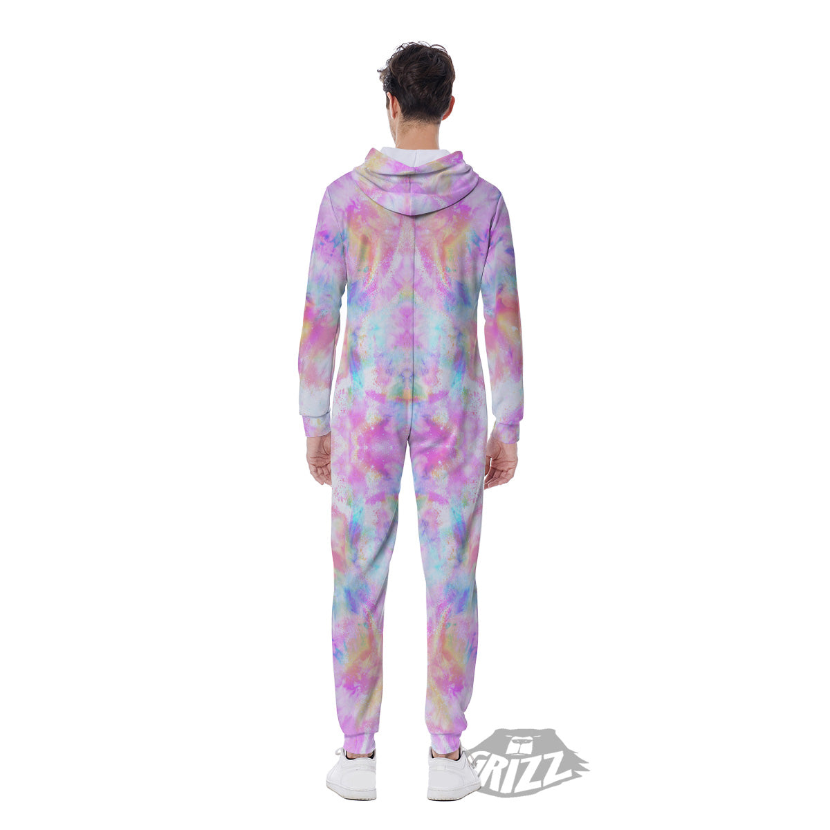 Kaleidoscope Tie Dye Pastel Print Pattern Men's Jumpsuit-grizzshop
