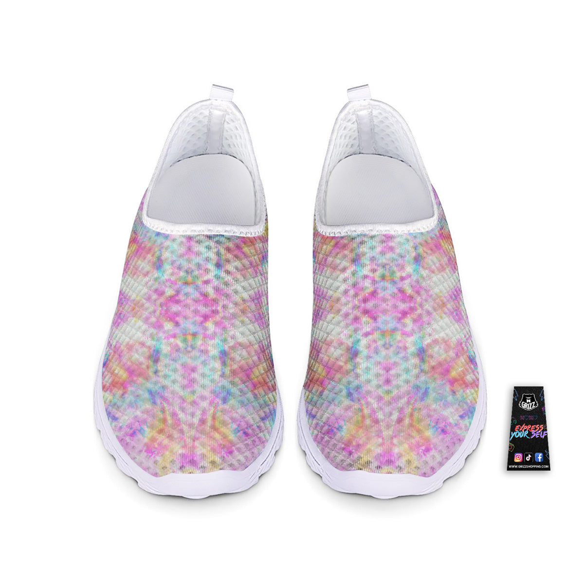Kaleidoscope Tie Dye Pastel Print Pattern Nurse Shoes-grizzshop