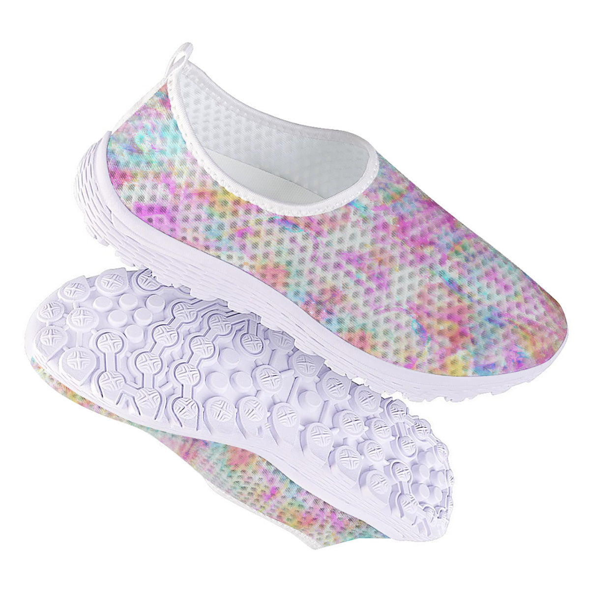 Kaleidoscope Tie Dye Pastel Print Pattern Nurse Shoes-grizzshop