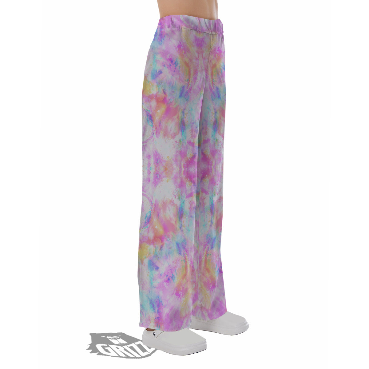 Kaleidoscope Tie Dye Pastel Print Pattern Pajama Pants-grizzshop