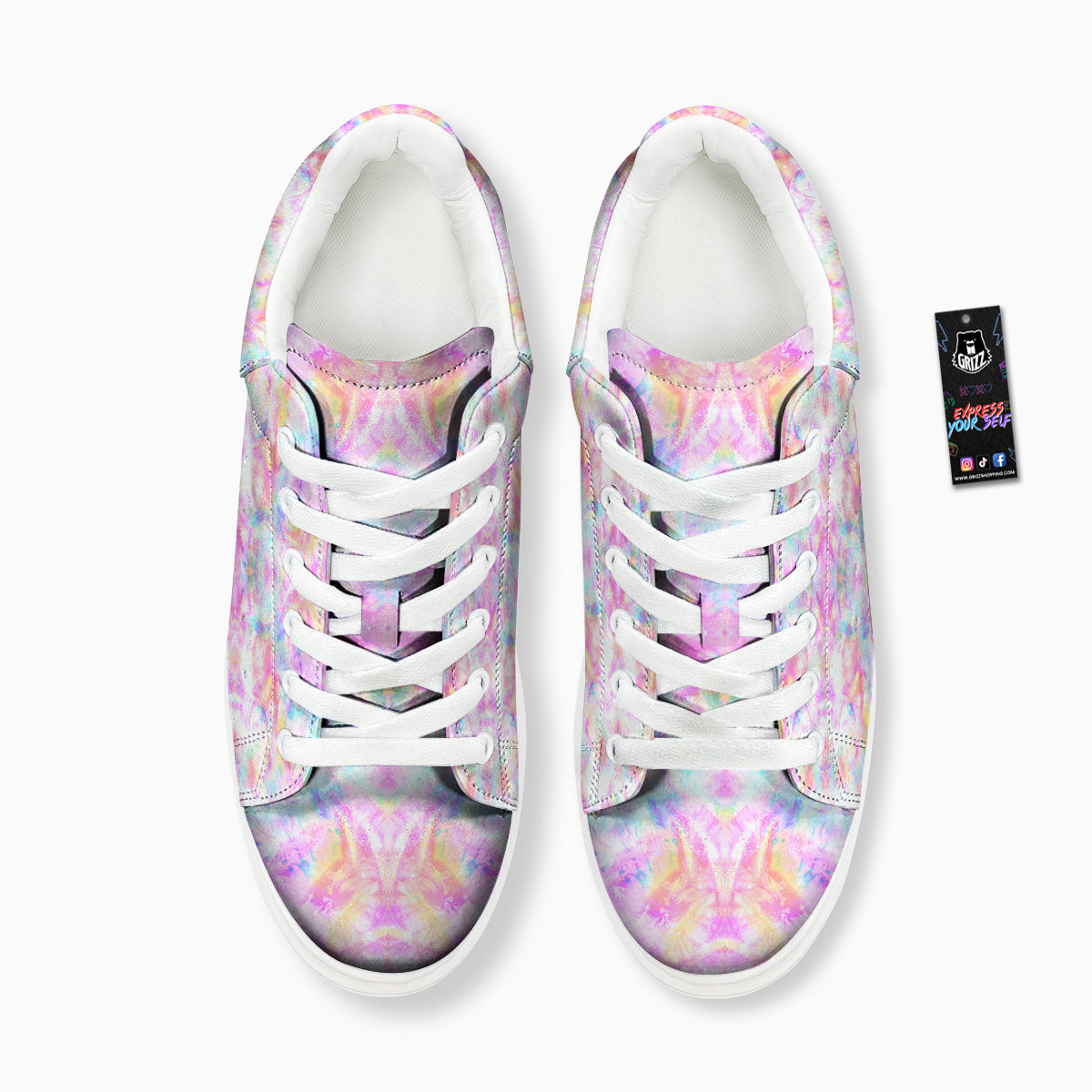 Kaleidoscope Tie Dye Pastel Print Pattern Platform Shoes-grizzshop