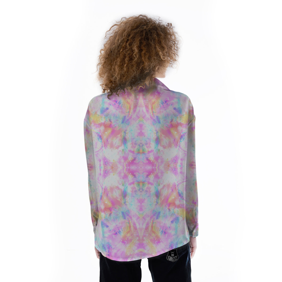 Kaleidoscope Tie Dye Pastel Print Pattern Women's Long Sleeve Shirts-grizzshop
