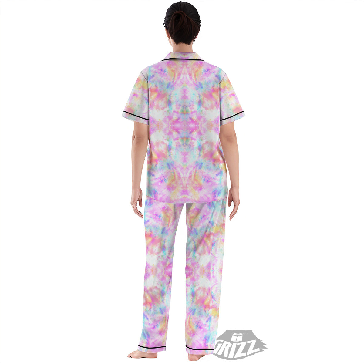 Kaleidoscope Tie Dye Pastel Print Pattern Women's Pajamas Set-grizzshop