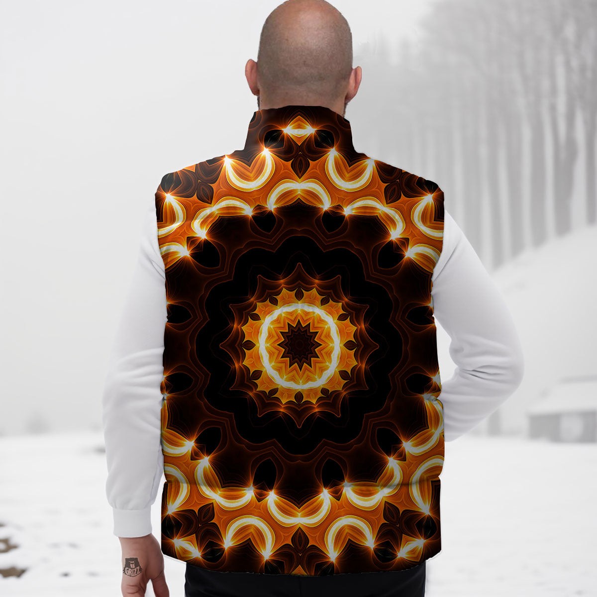 Kaleidoscope Vintage Print Down Vest