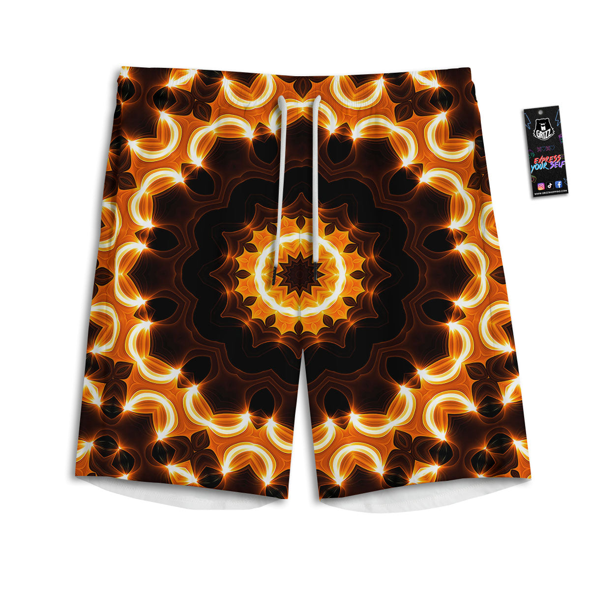 Kaleidoscope Vintage Print Men's Athletic Shorts