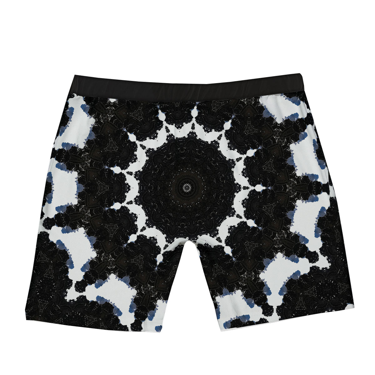 Kaleidoscope White And Black Print Boxer Briefs-grizzshop