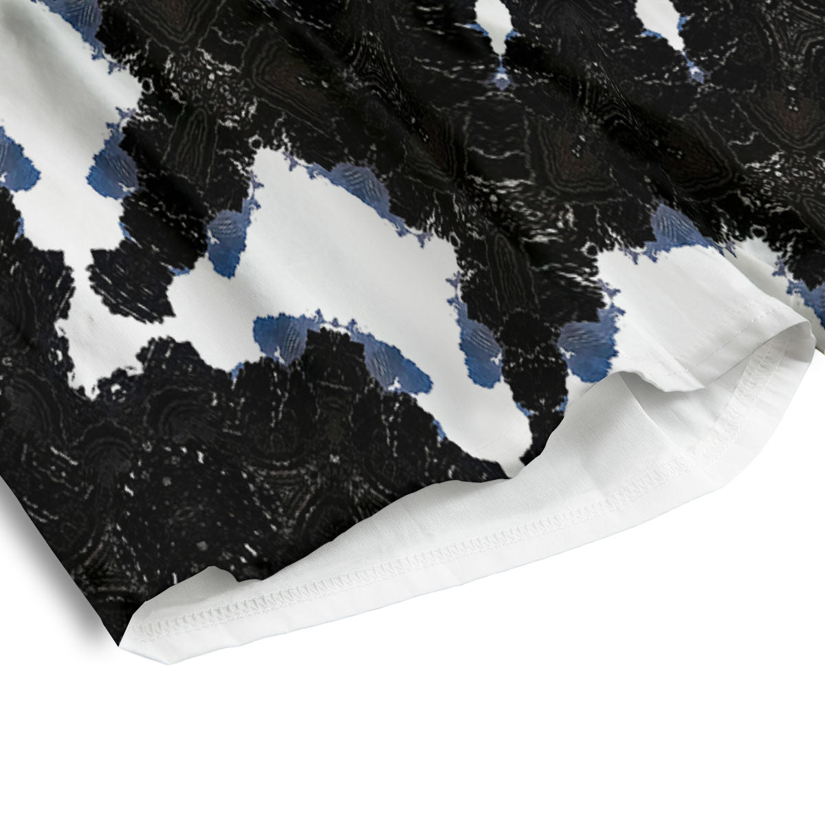 Kaleidoscope White And Black Print Men's Athletic Shorts