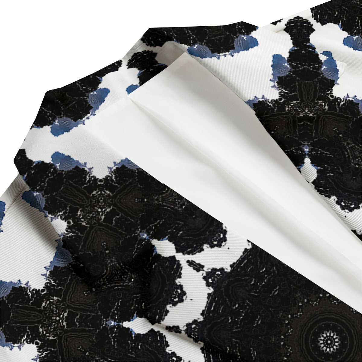 Kaleidoscope White And Black Print Men's Blazer-grizzshop