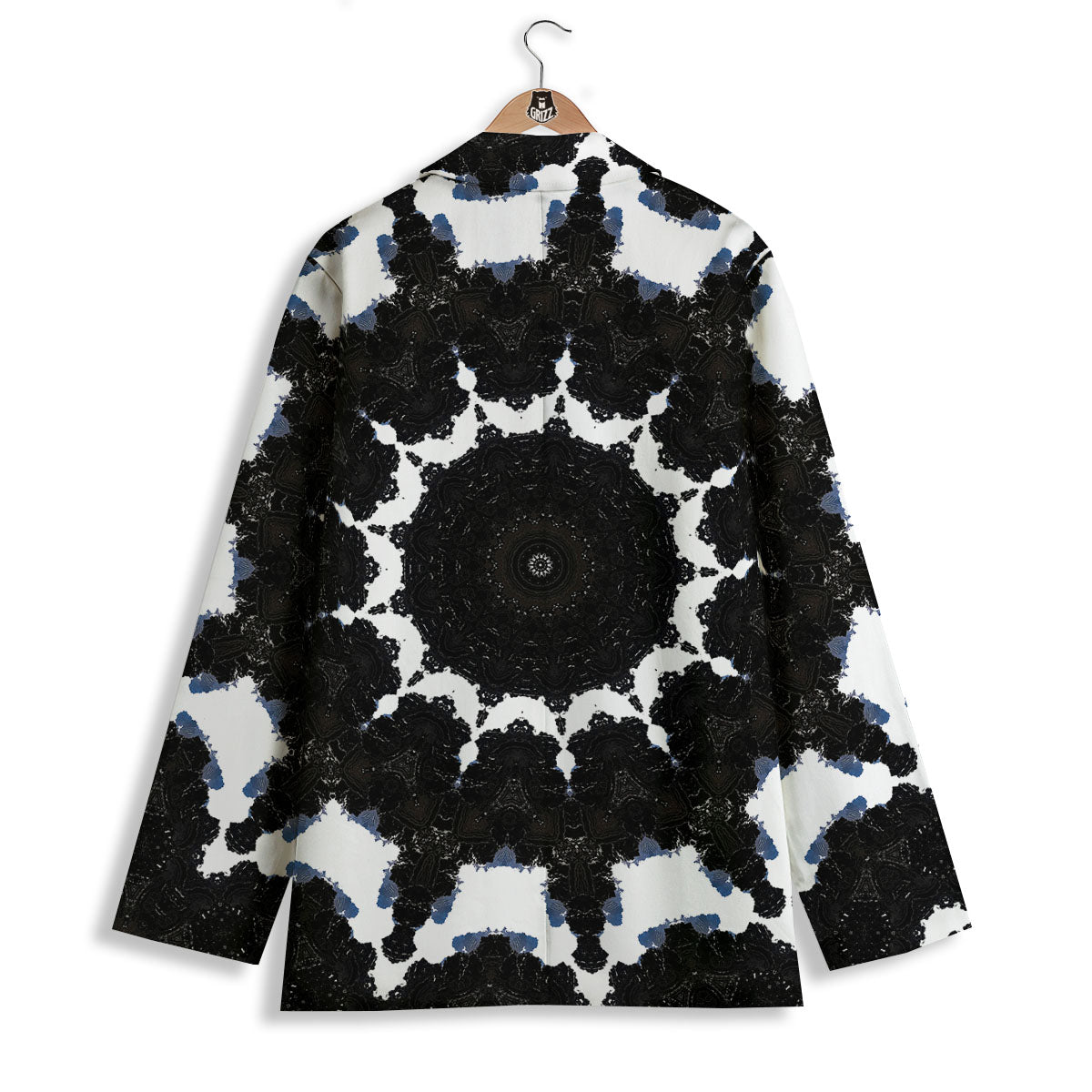 Kaleidoscope White And Black Print Women's Blazer-grizzshop