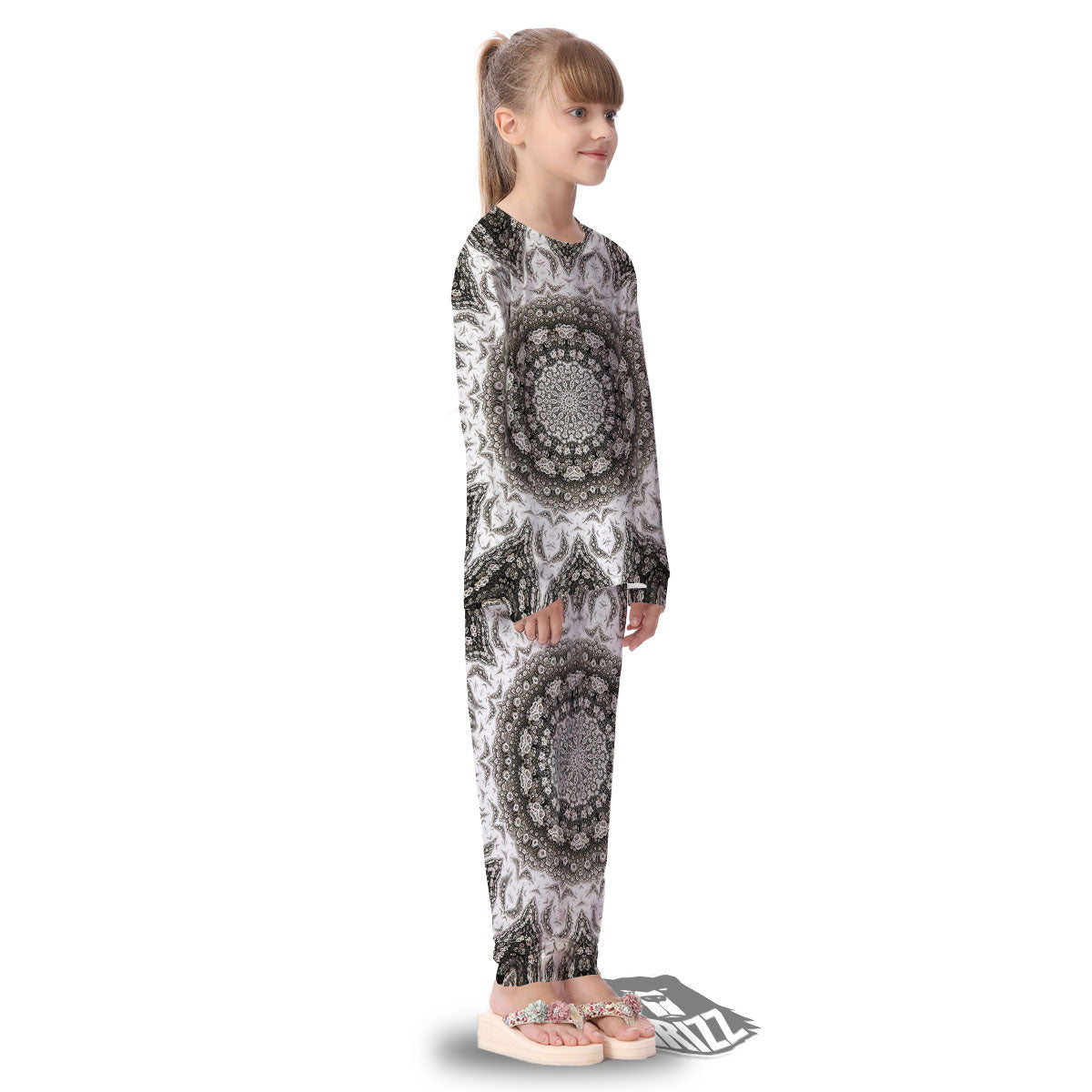 Kaleidoscope White Print Kid's Pajamas-grizzshop