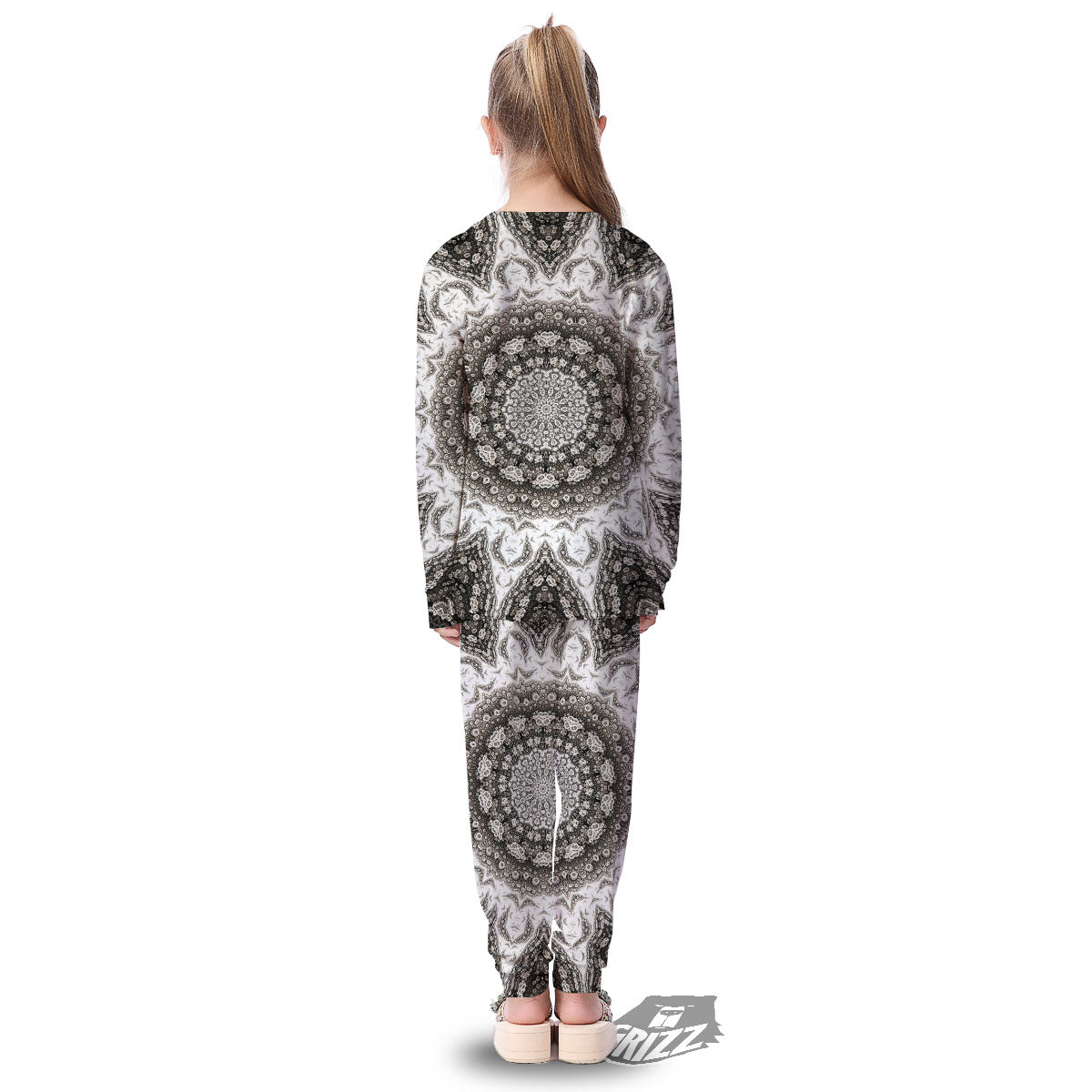 Kaleidoscope White Print Kid's Pajamas-grizzshop