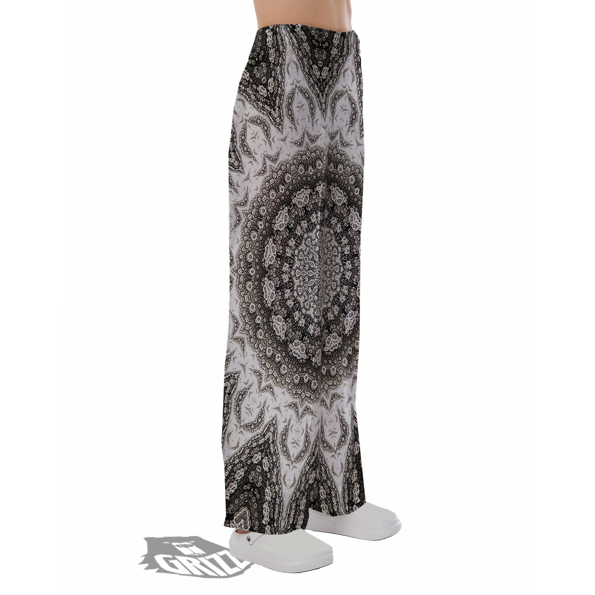 Kaleidoscope White Print Pajama Pants-grizzshop