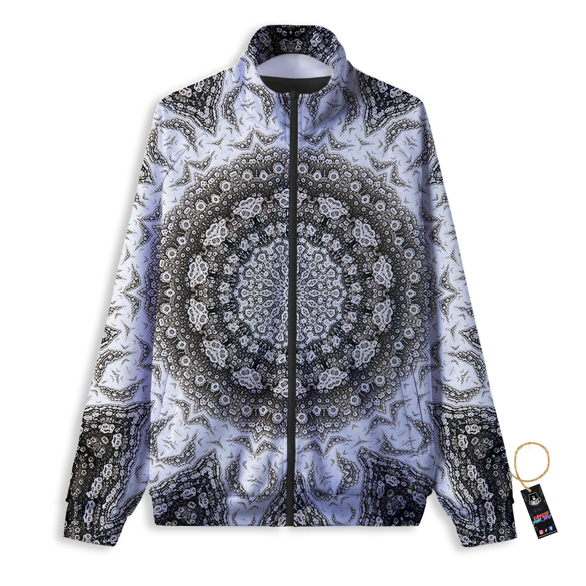 Kaleidoscope White Print Track Jacket-grizzshop