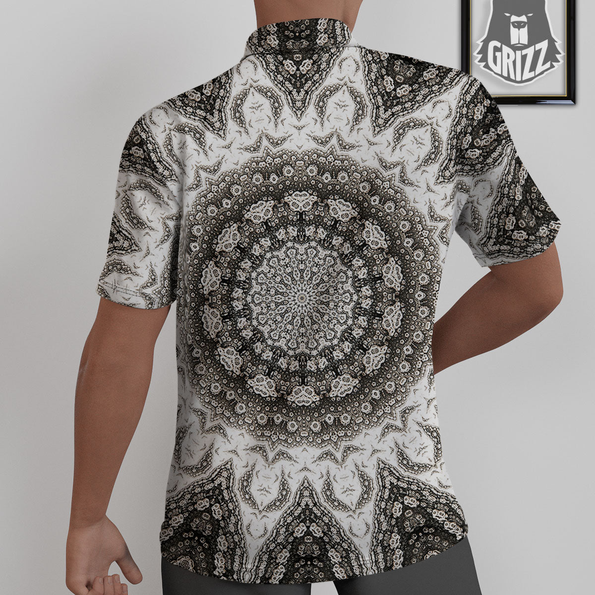Kaleidoscope White Print Untucked Shirts-grizzshop