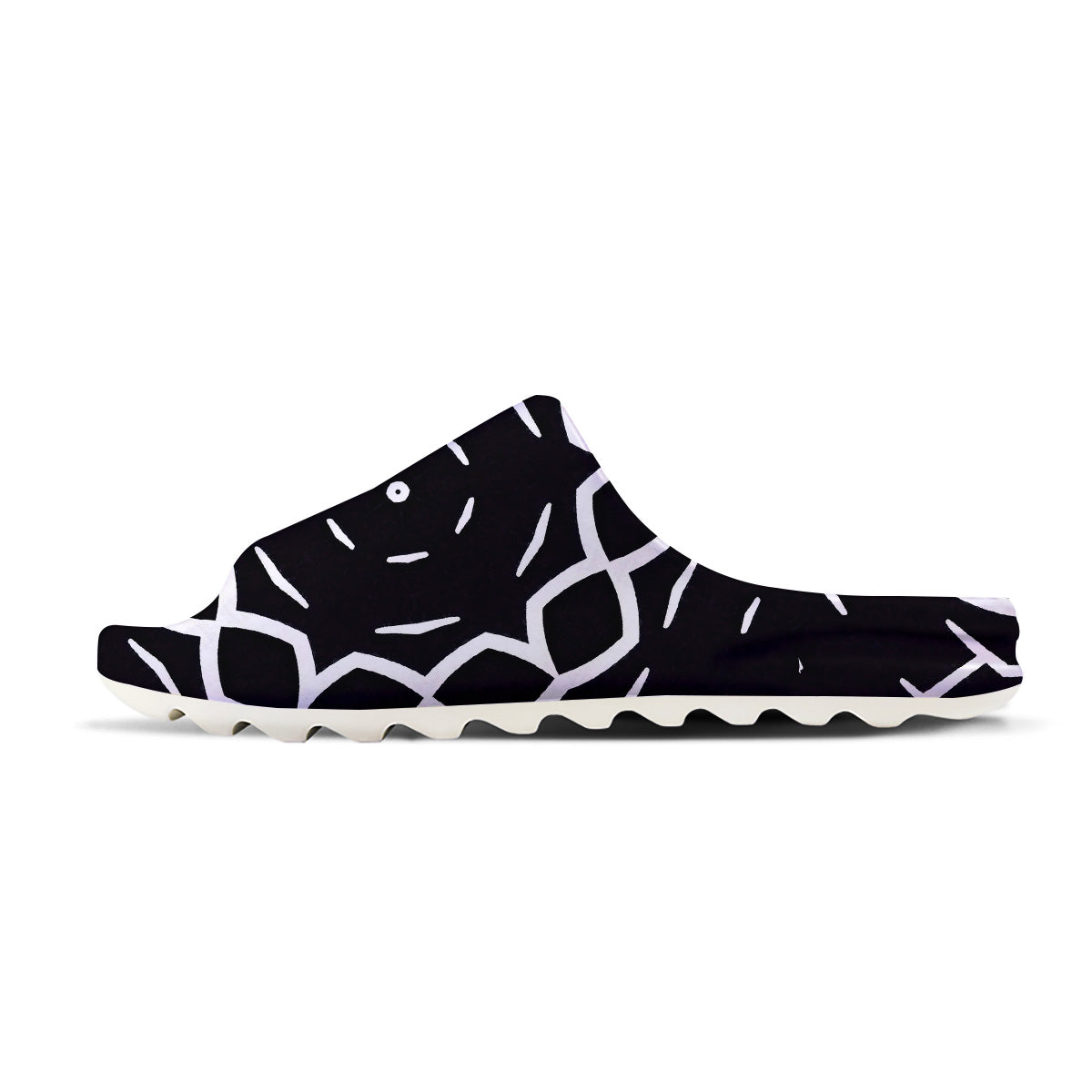 Kaleidoscope Black Print Sandals-grizzshop