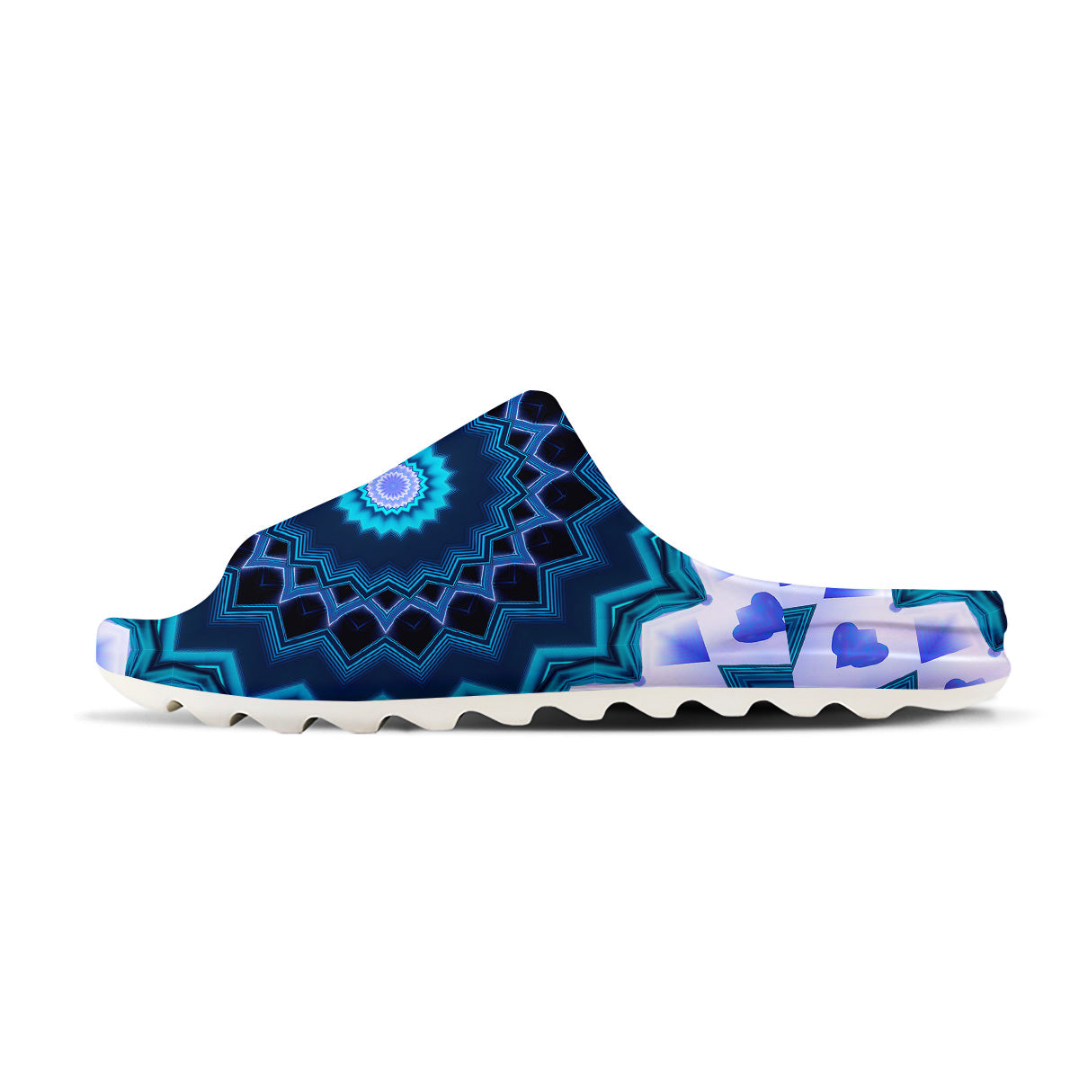 Kaleidoscope Blue Crystal Print Sandals-grizzshop