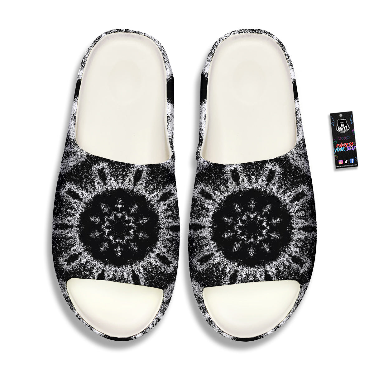 Kaleidoscope Cloud Dark Print Sandals-grizzshop