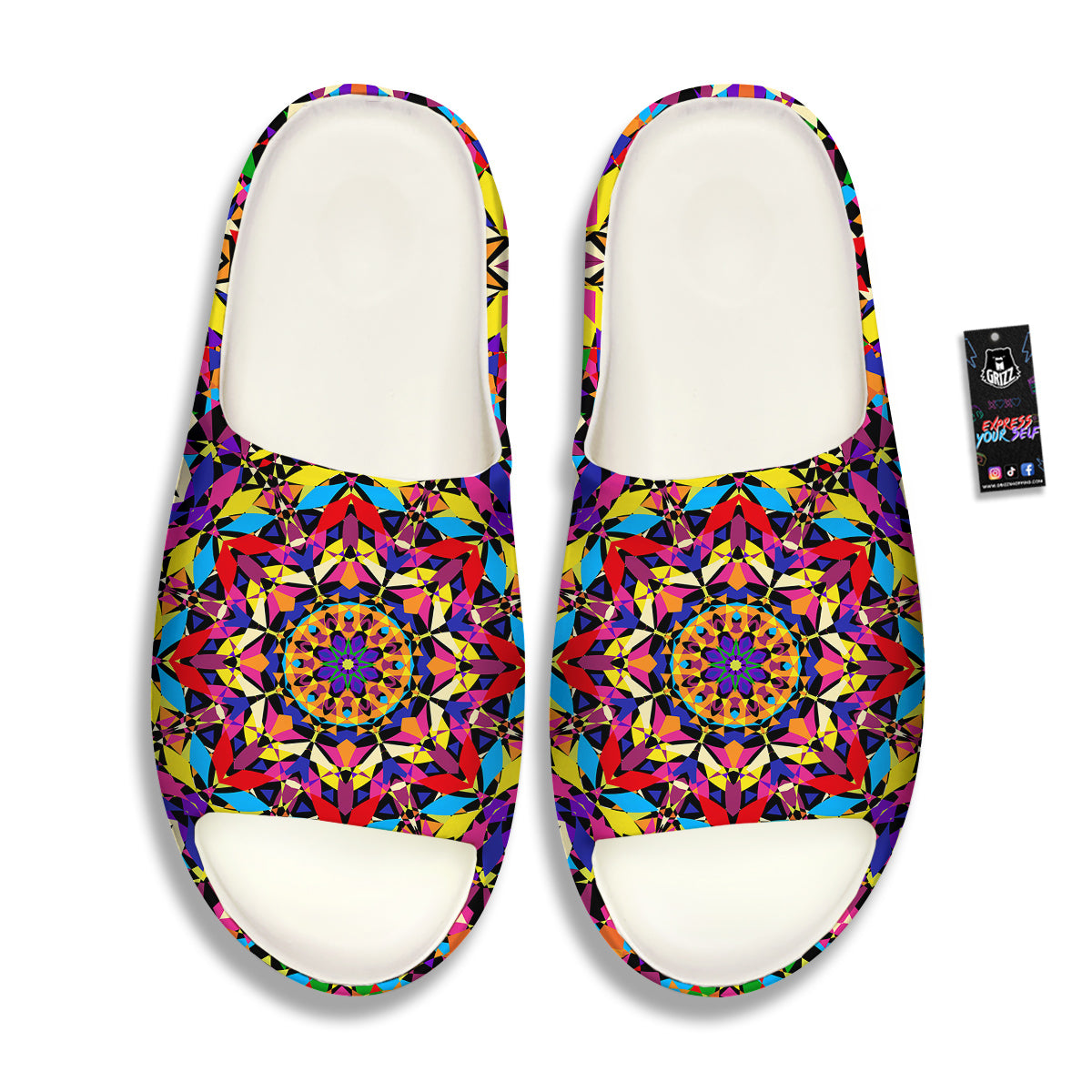 Kaleidoscope Colorful Print Sandals-grizzshop