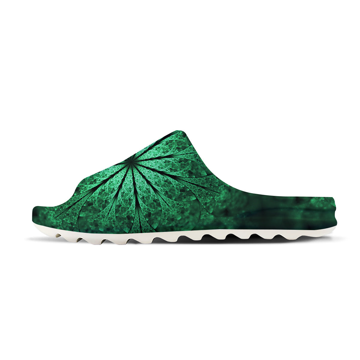 Kaleidoscope Dark Green Print Sandals-grizzshop
