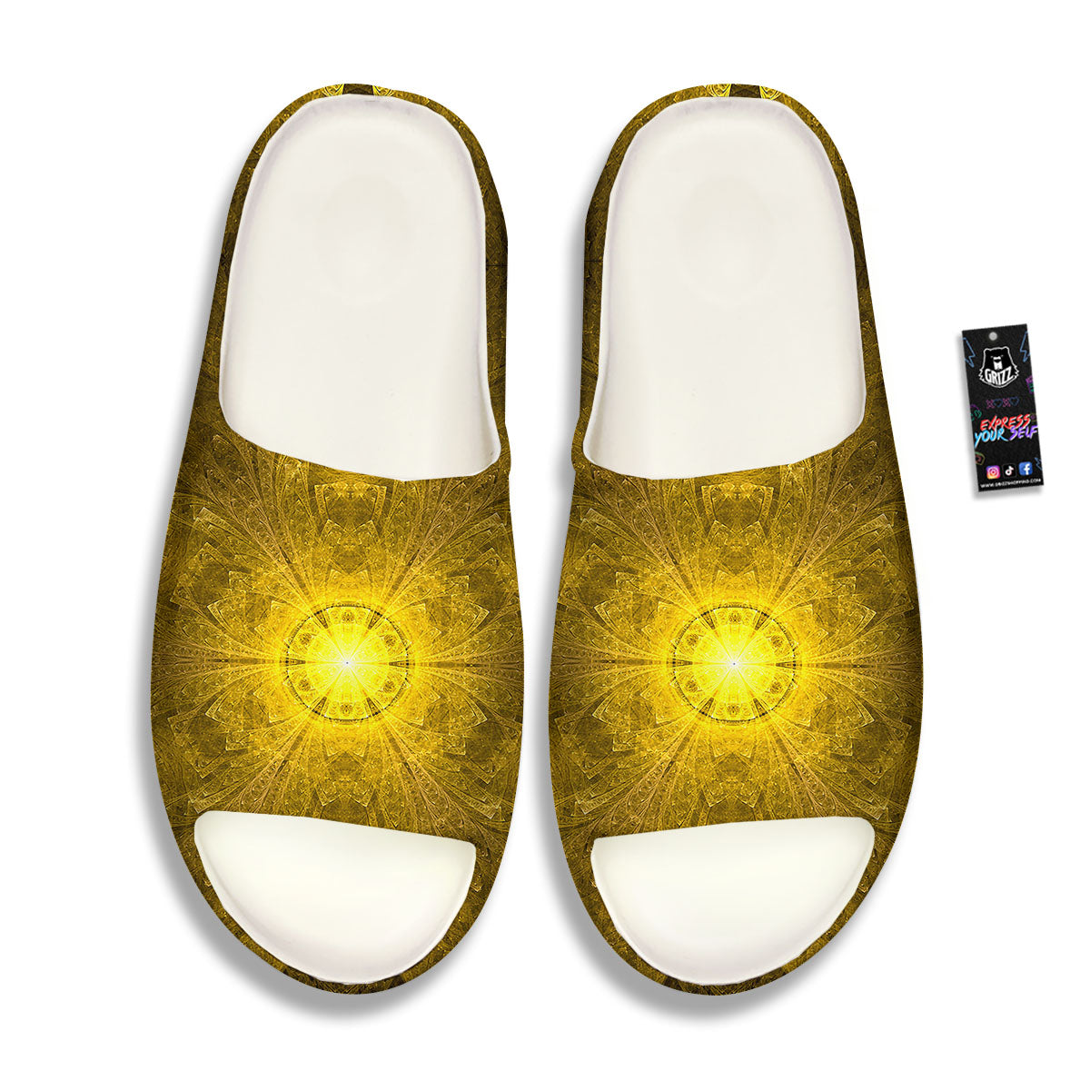 Kaleidoscope Golden Print Sandals-grizzshop