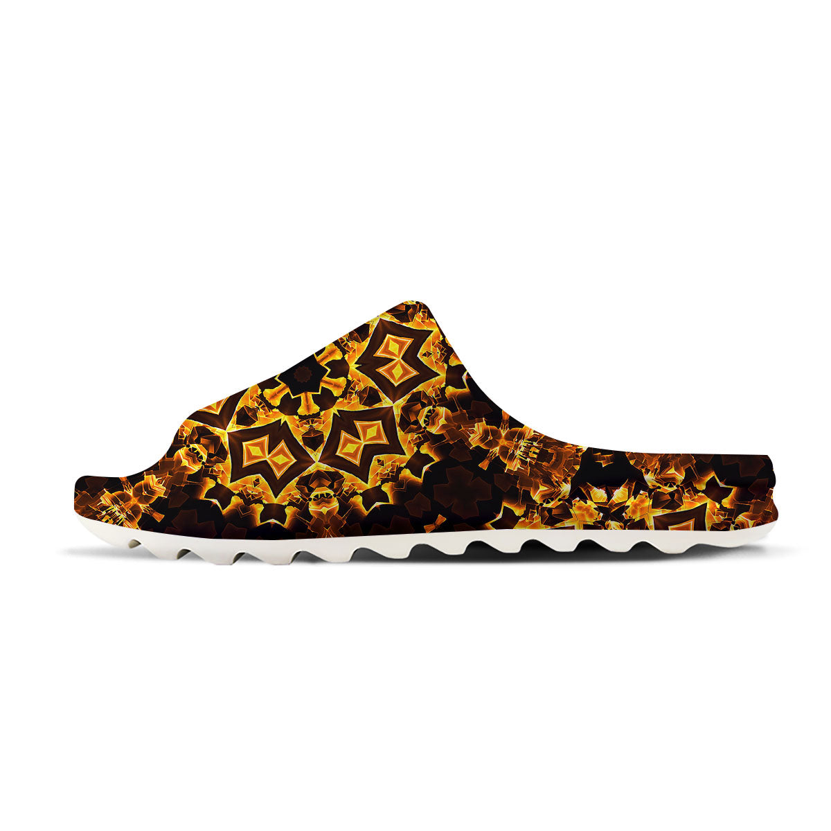 Kaleidoscope Lights Gold Print Sandals-grizzshop