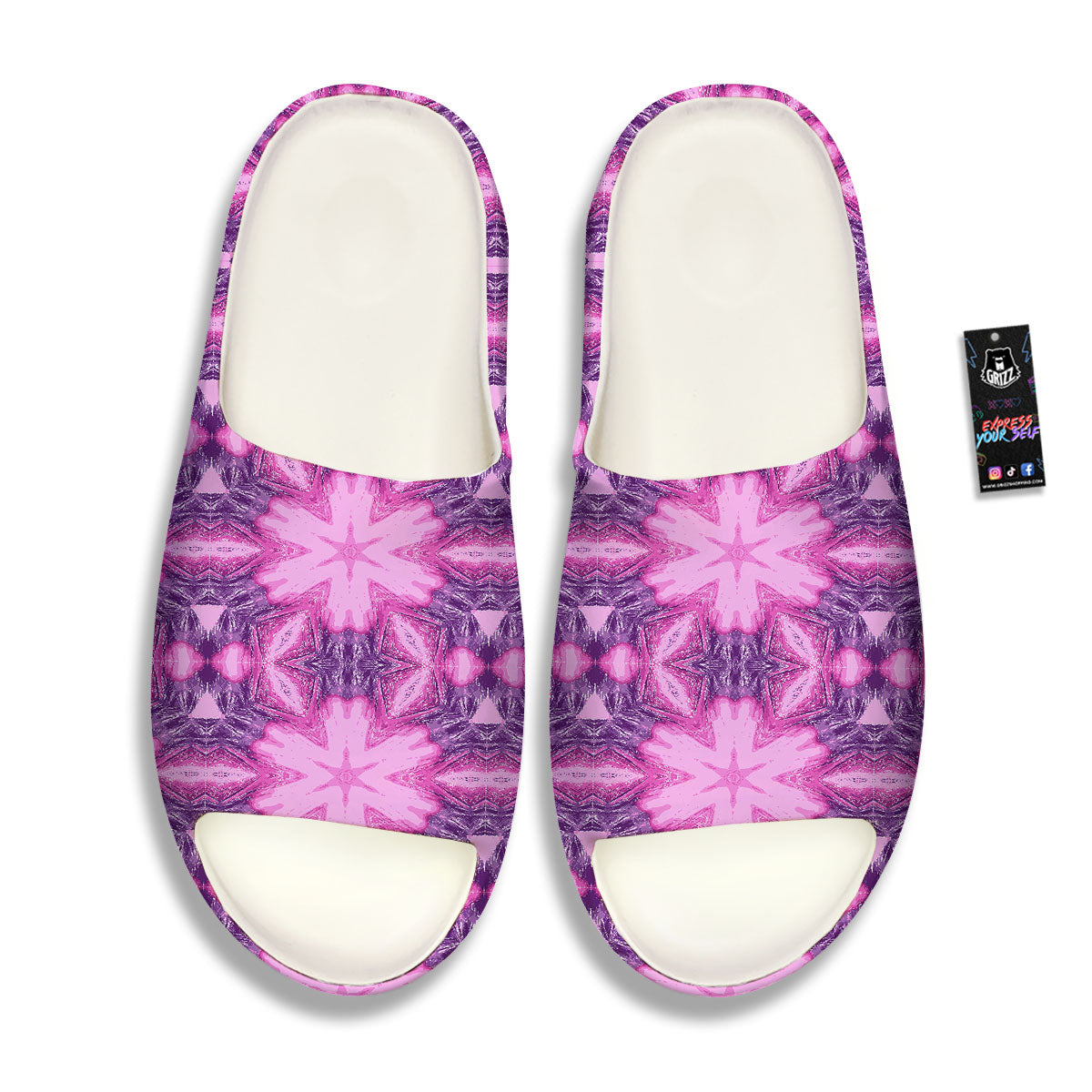Kaleidoscope Pink Print Pattern Sandals-grizzshop