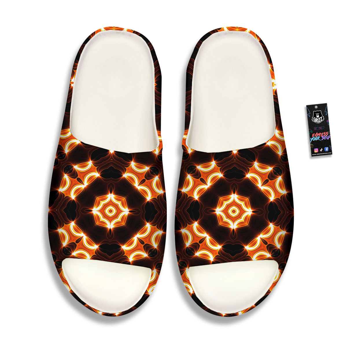 Kaleidoscope Spot Yellow Print Sandals-grizzshop