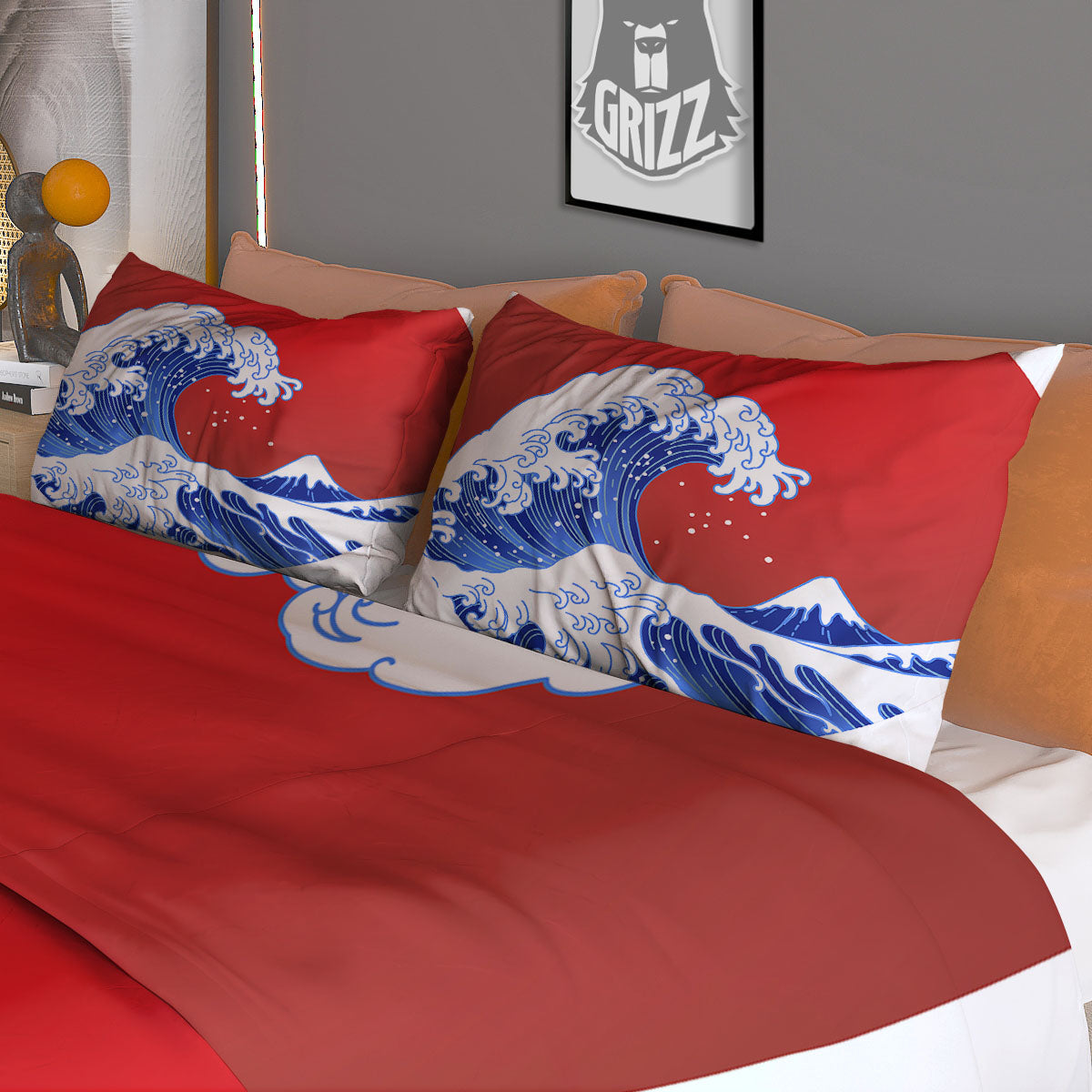 Kanagawa Wave Japanese Print Duvet Cover Bedding Set