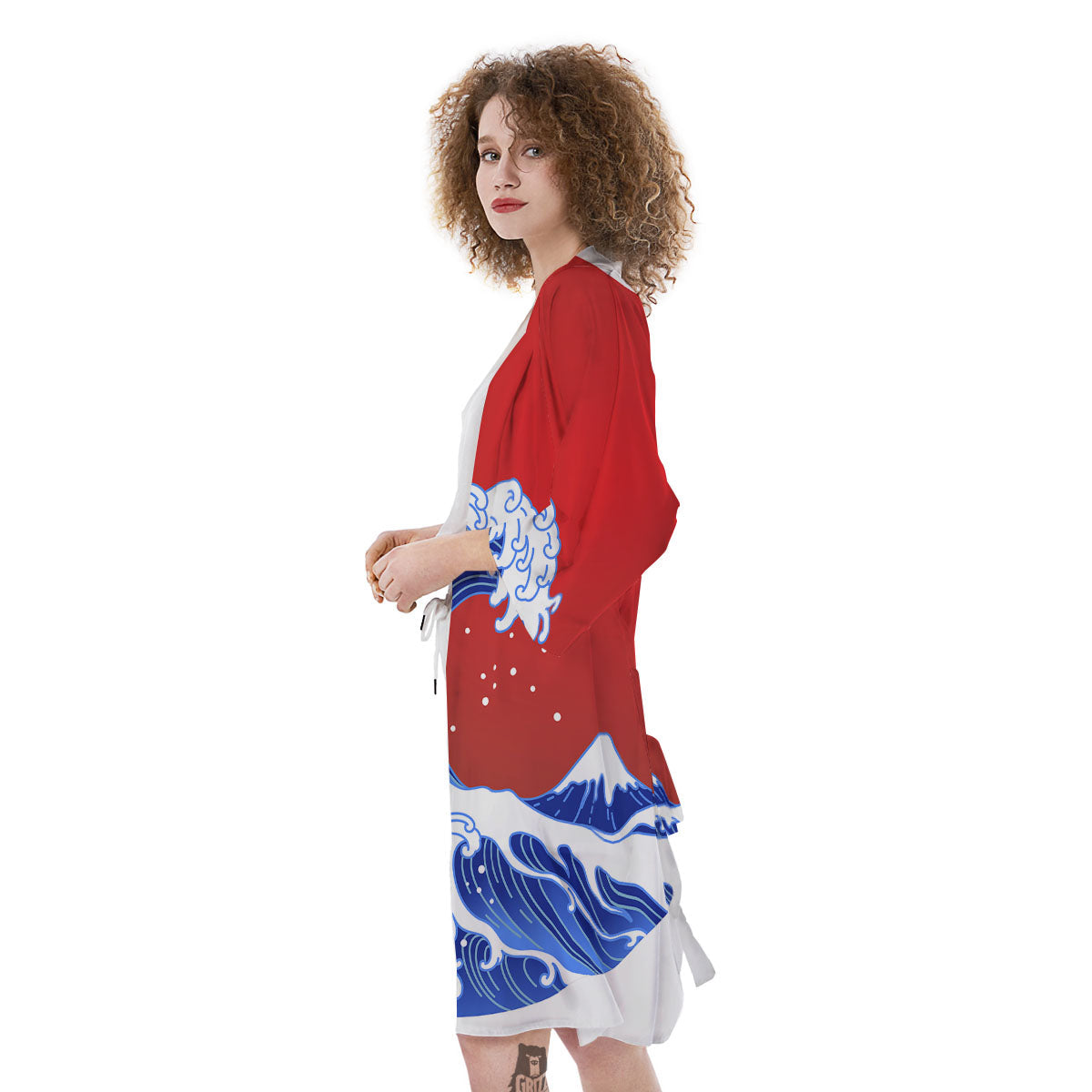 Kanagawa Wave Japanese Print Kimono-grizzshop
