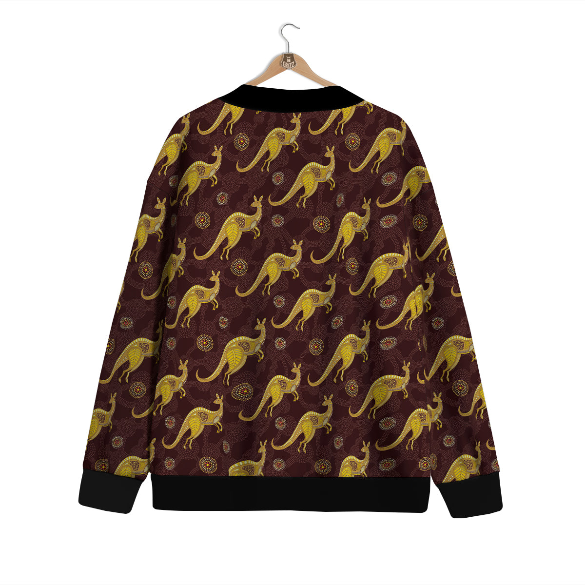 Kangaroo Aboriginal Print Pattern Cardigan-grizzshop