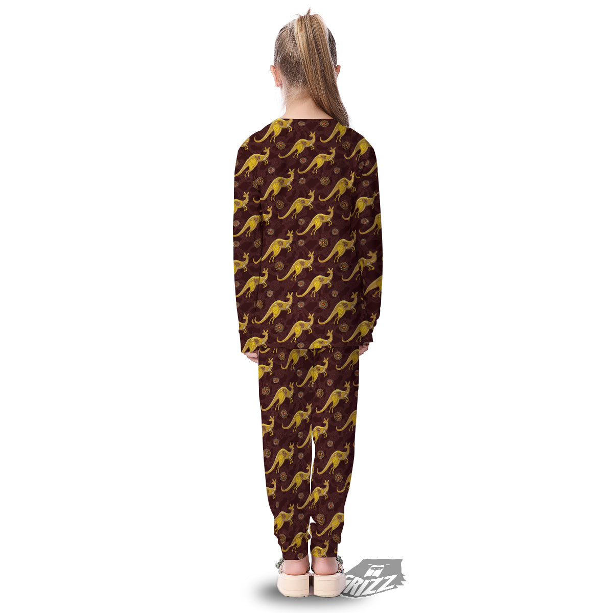 Kangaroo Aboriginal Print Pattern Kid's Pajamas-grizzshop