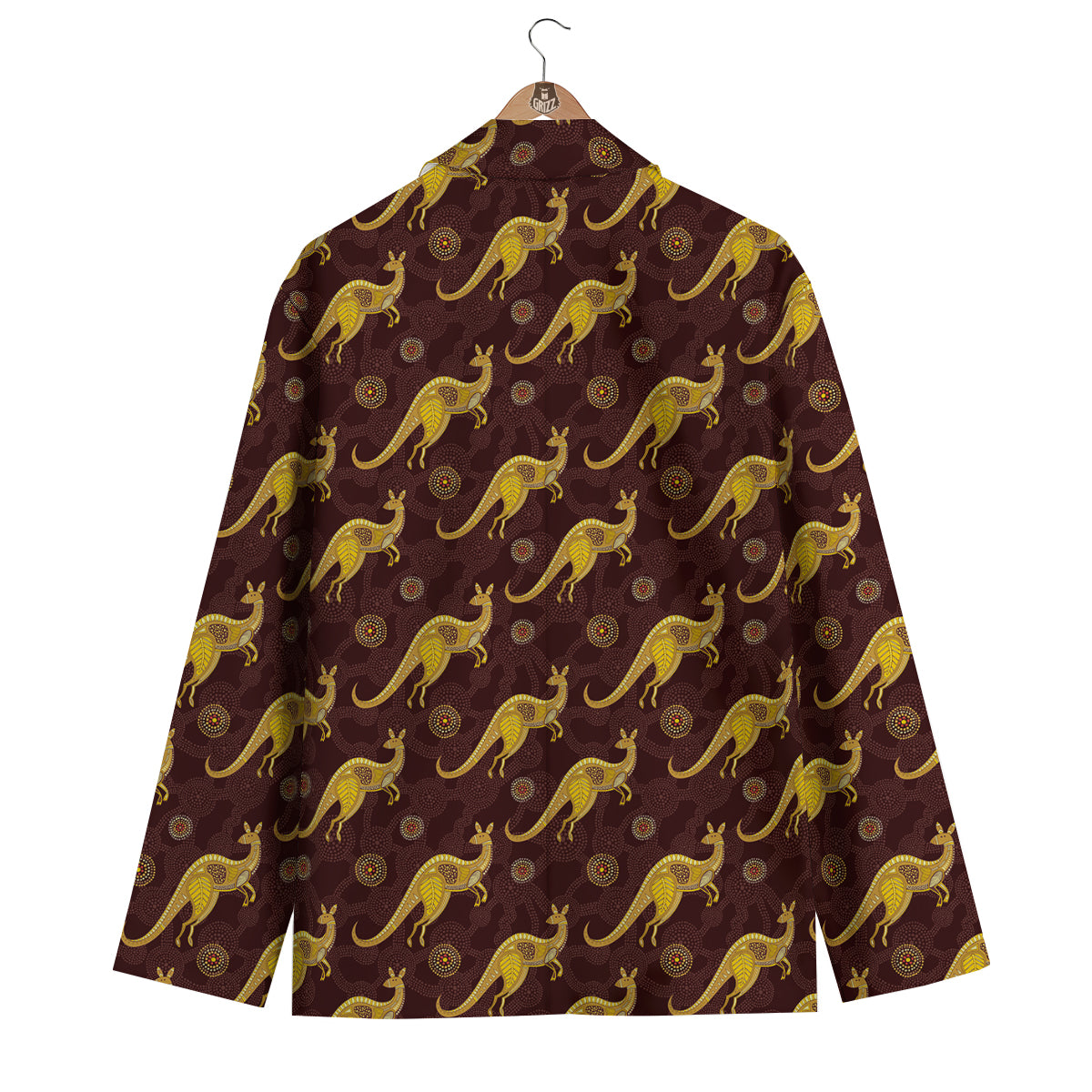 Kangaroo Aboriginal Print Pattern Men's Blazer-grizzshop