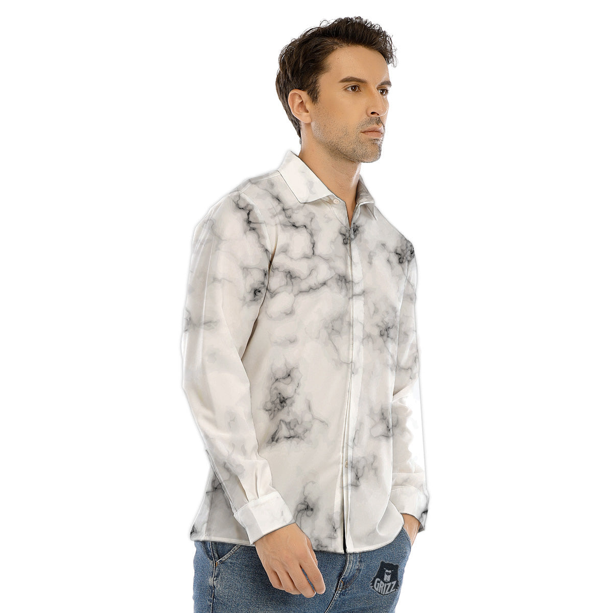 Kangaroo Aboriginal Print Pattern Men's Dress Shirts-grizzshop