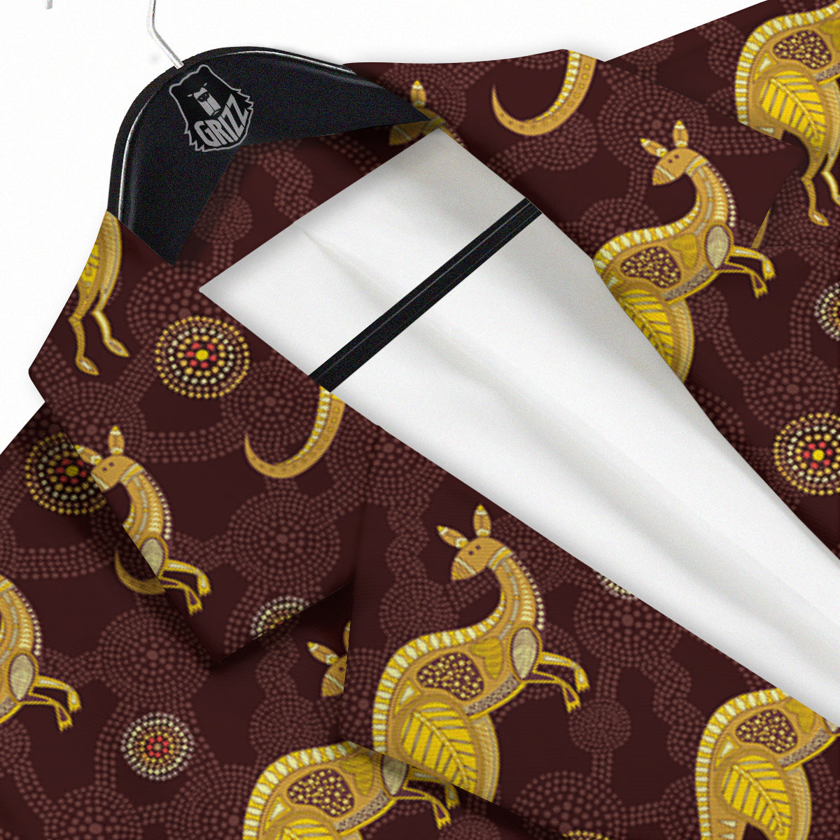 Kangaroo Aboriginal Print Pattern Men's Sport Coat-grizzshop