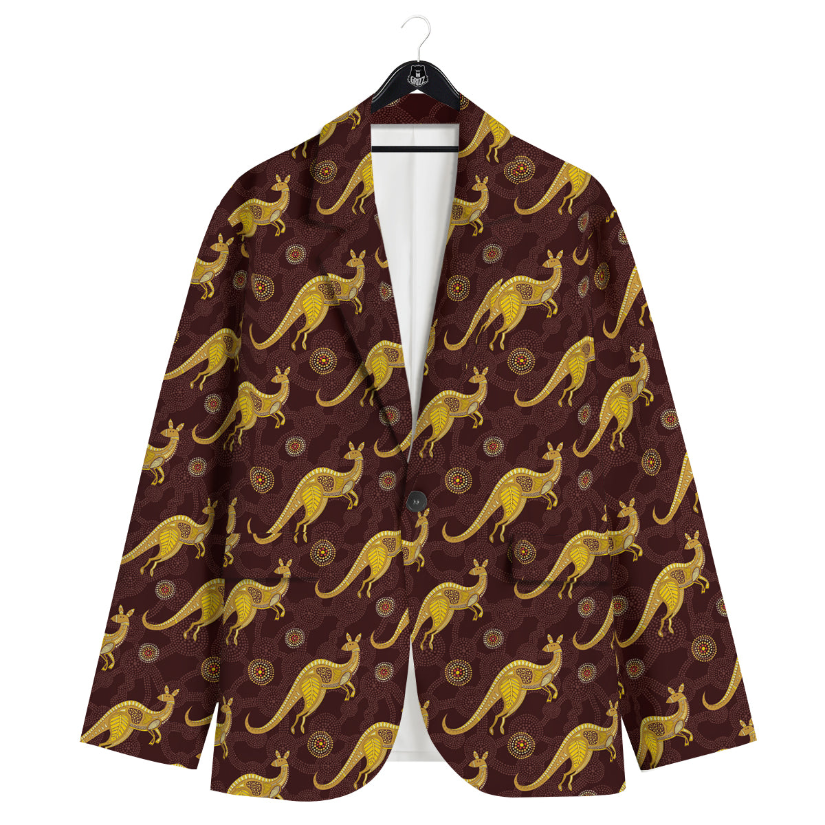 Kangaroo Aboriginal Print Pattern Men's Sport Coat-grizzshop