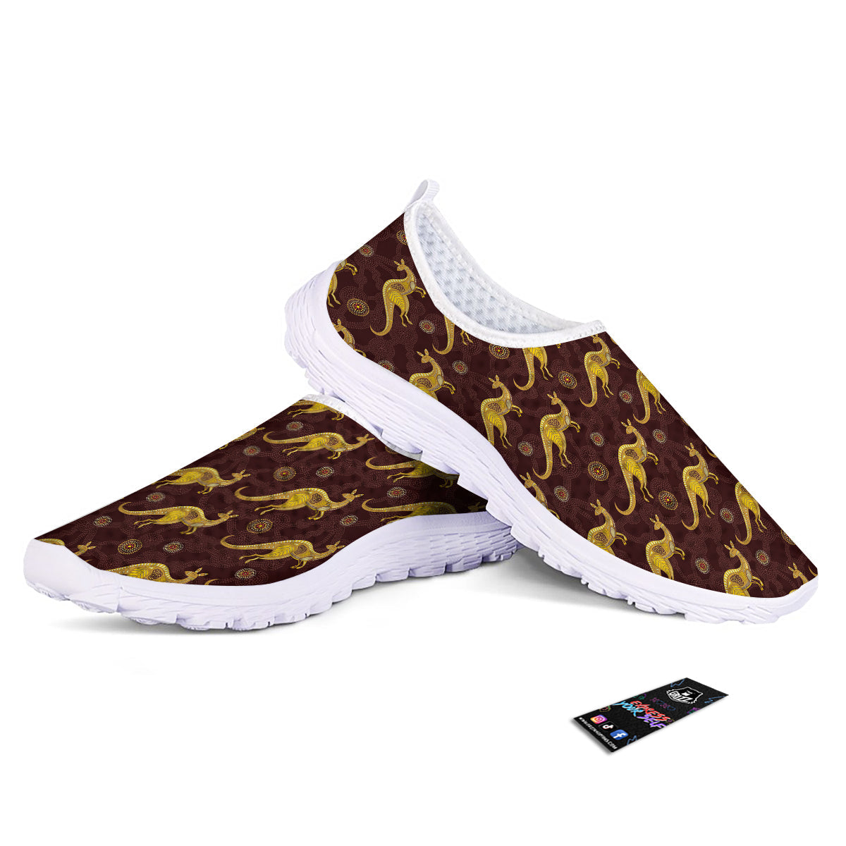 Kangaroo Aboriginal Print Pattern Nurse Shoes-grizzshop