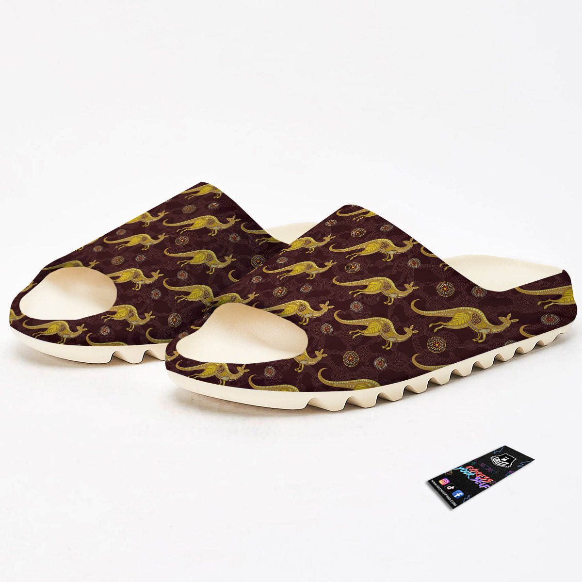 Kangaroo Aboriginal Print Pattern Sandals-grizzshop