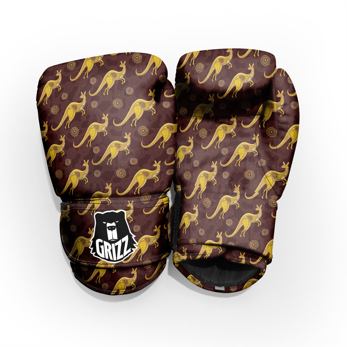 Kangaroo Aboriginal Print Pattern Pro Boxing Glove