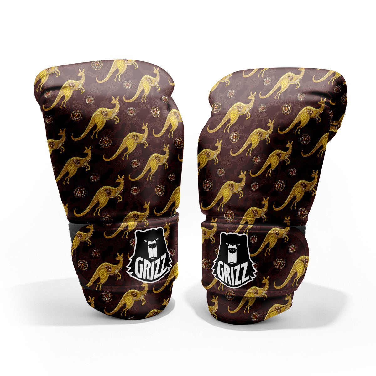 Kangaroo Aboriginal Print Pattern Sparring Gloves-grizzshop