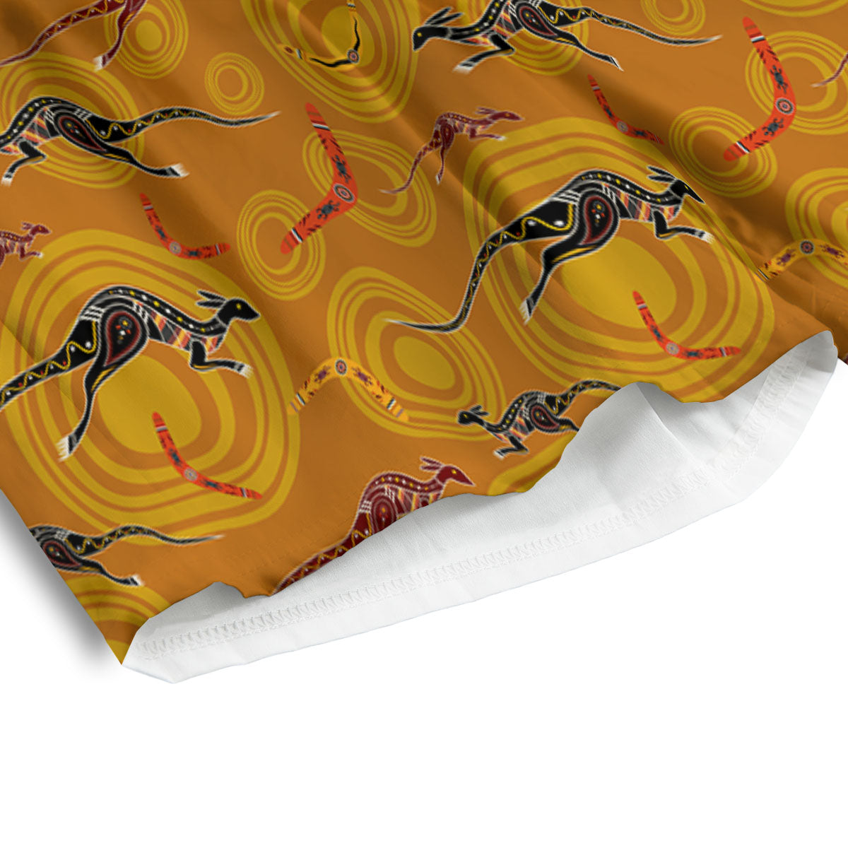 Kangaroo And Boomerang Aboriginal Print Men's Athletic Shorts