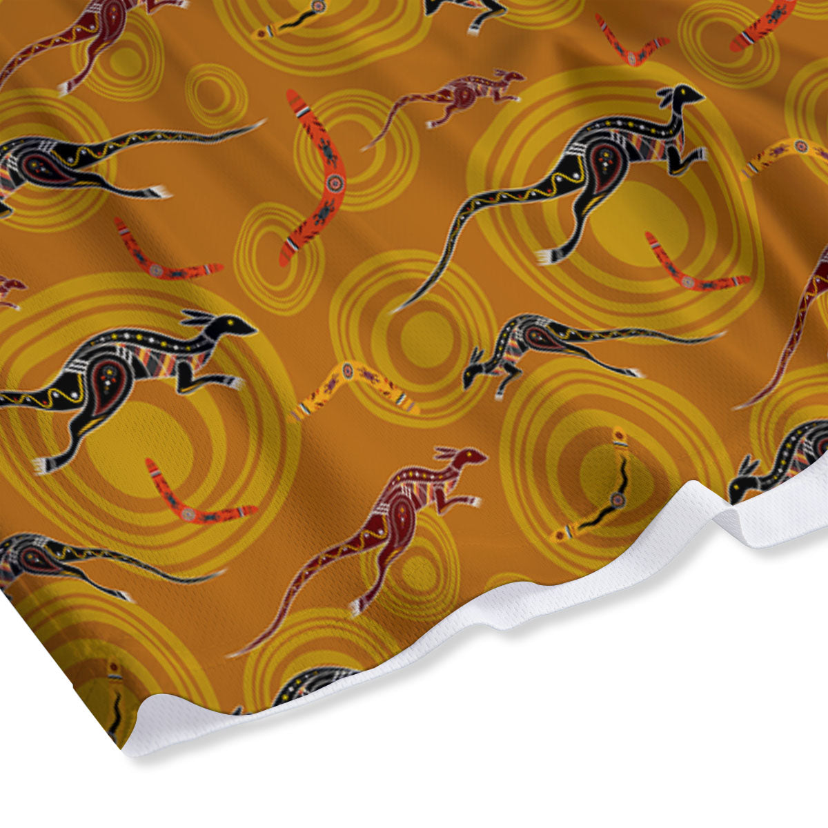 Lotus Spiritual Golden Print Mesh Shorts