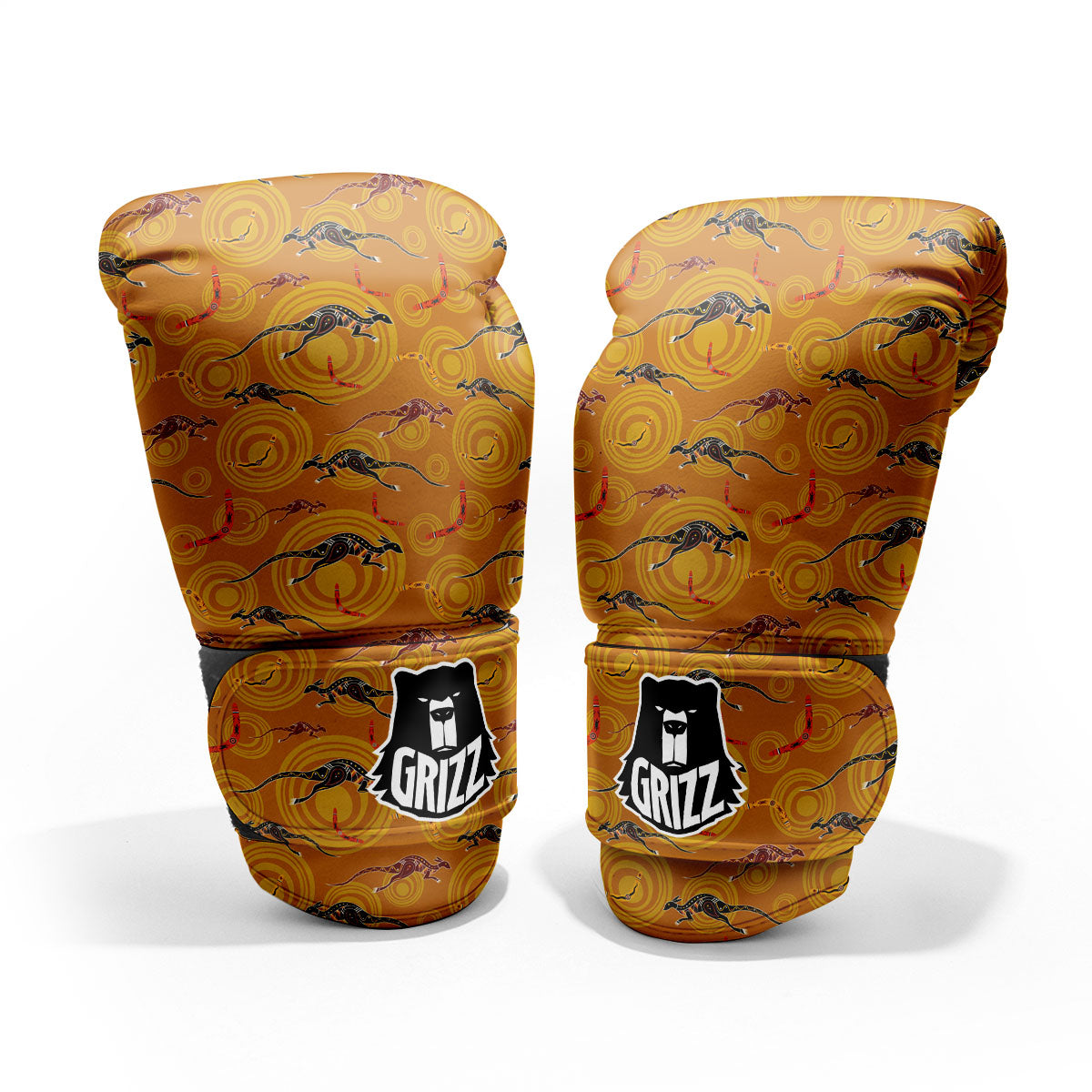 Kangaroo And Boomerang Aboriginal Print Pro Boxing Glove