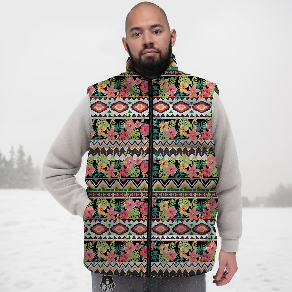 Kawaii Sushi Pattern Print Down Vest-grizzshop