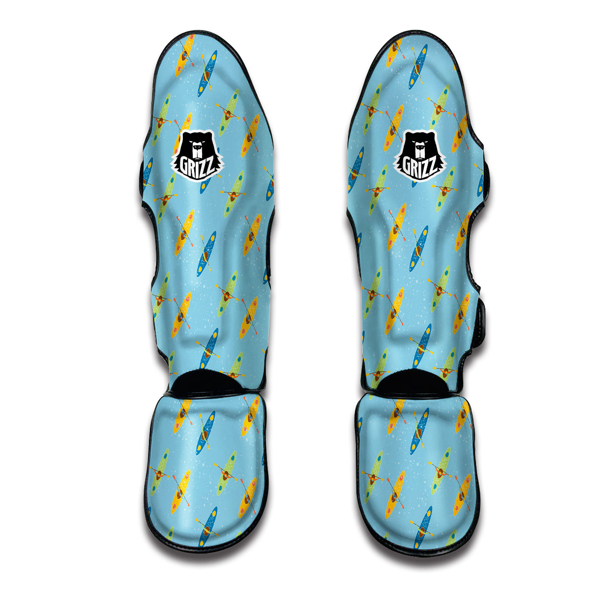 Hawaiian Summer Leaves Print Pattern Muay Thai Shin Guards