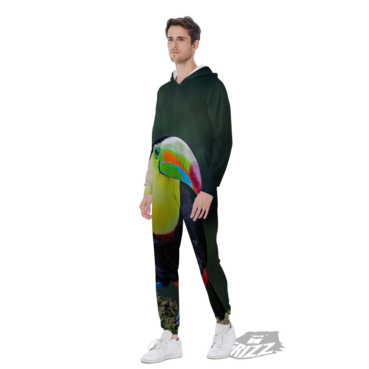 Keel-Billed Toucan Print Men's Jumpsuit-grizzshop